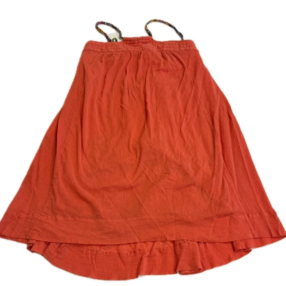 Vanessa Virginia Dress Womens Small Orange‎ Gauze Braided Straps Anthropologie